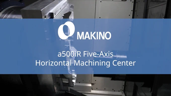 The title card to a Makino video showcasing the a500iR Five-Axis Horizontal Machining Center

Makino 
Promise of Performance