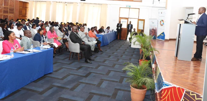 Dr. Maurice Mutisya, Deputy Executive Director at Mizizi Elimu Afrika, addressing participants during the Values-based Education (VbE) Launch at KICD.