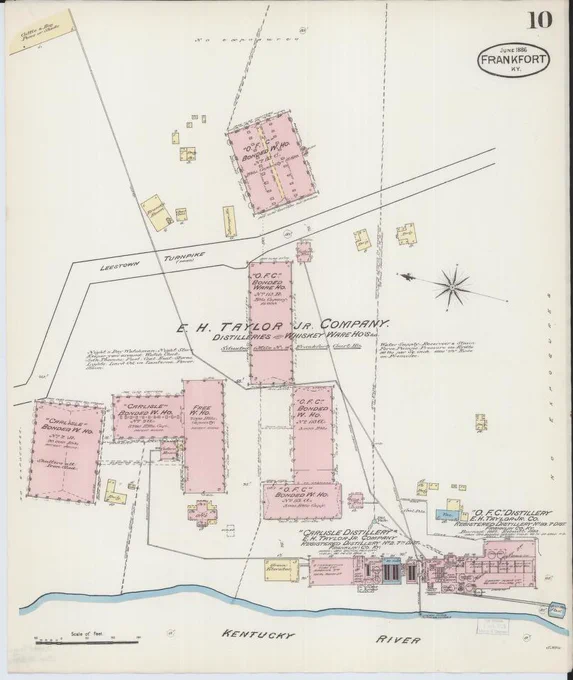 Sanborn fire insurance map showing a distillery