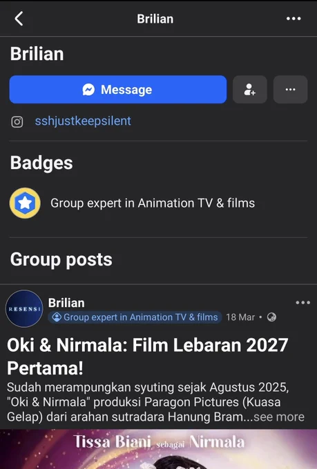 Akun facebooknya, gw udah kasih tahu adminnya tetapi masih tetap dipelihara.