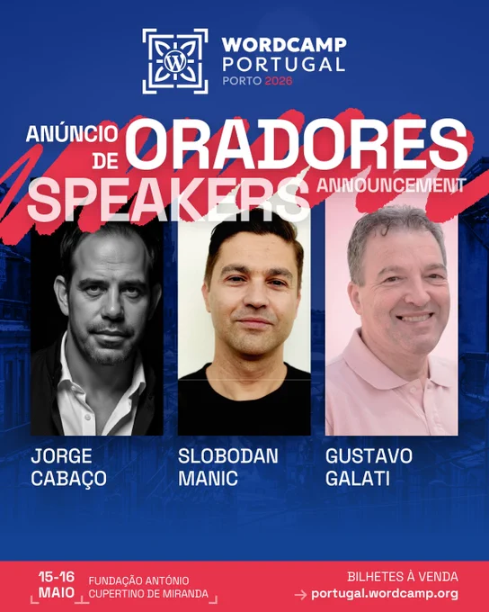 Speakers announcement.
Anúncio de oradores.