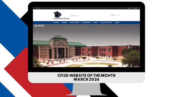 screenshot of the cy springs website