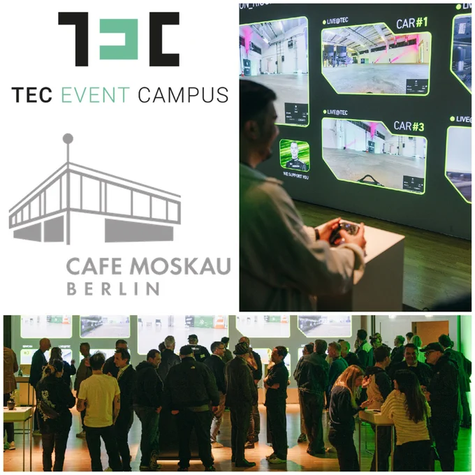 🎮 Begeistere Gäste steuerten per Fernsteuerung die TEC Cruisers der AMBION GmbH.
📍 Live aus dem Cafe Moskau hinein in den TEC Event Campus – in Echtzeit!
