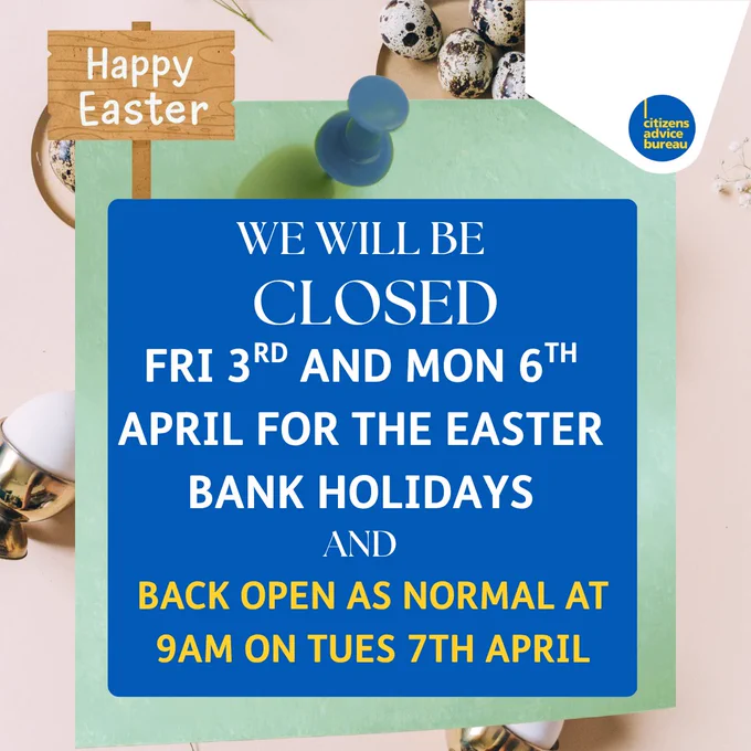 Were closed Fri 3rd and Mon 6th April for Easter and back open from 9am on Tues 7th April. Happy Easter!