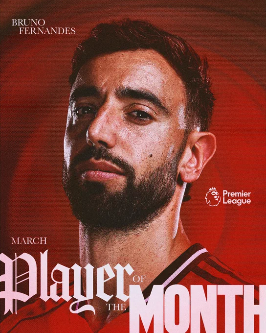 Bruno Fernandes is the Premier League's Player of the Month for March.
