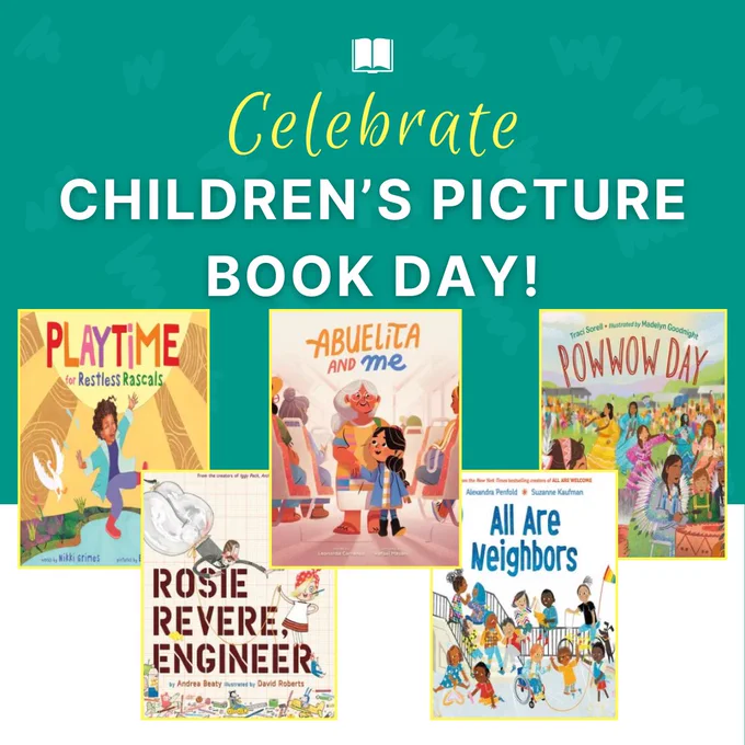 Celebrate Children's Picture Book Day! 5 colorful children's book covers featuring diverse characters and stories.