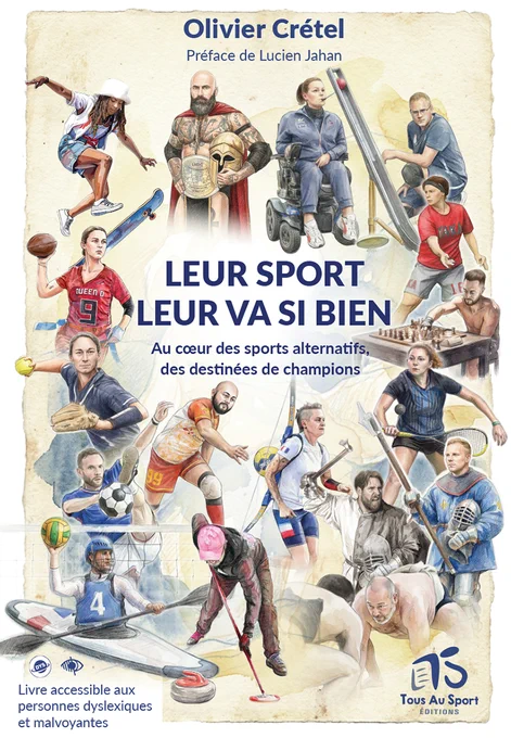 Couverture de Leur Sport Va Si Bien avec les 15 sports représentés sous forme d'illustrations.