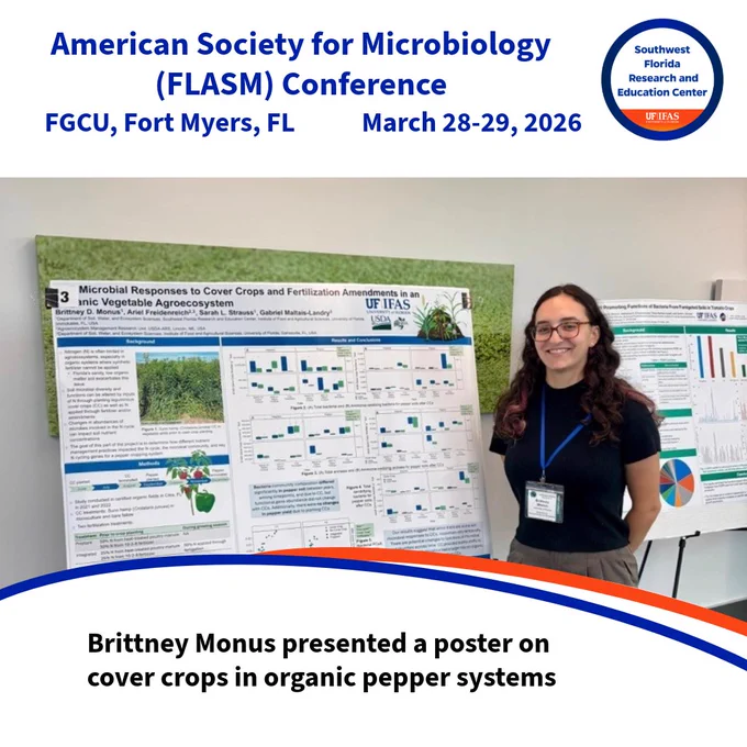 Soil Microbiology Lab Team Showcases Research at Florida branch meeting for the American Society for Microbiology.