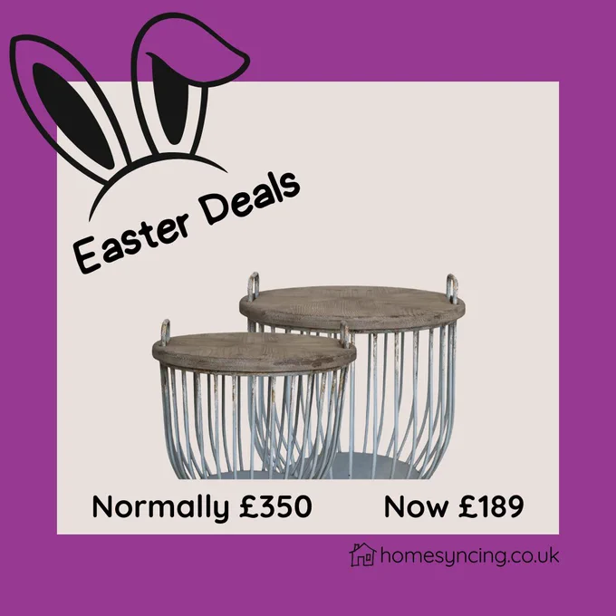 Easter Deals.
homesyncing.co.uk
Harbour Coffee Tables - Set of Two - Opal
Normally £350 Now £189