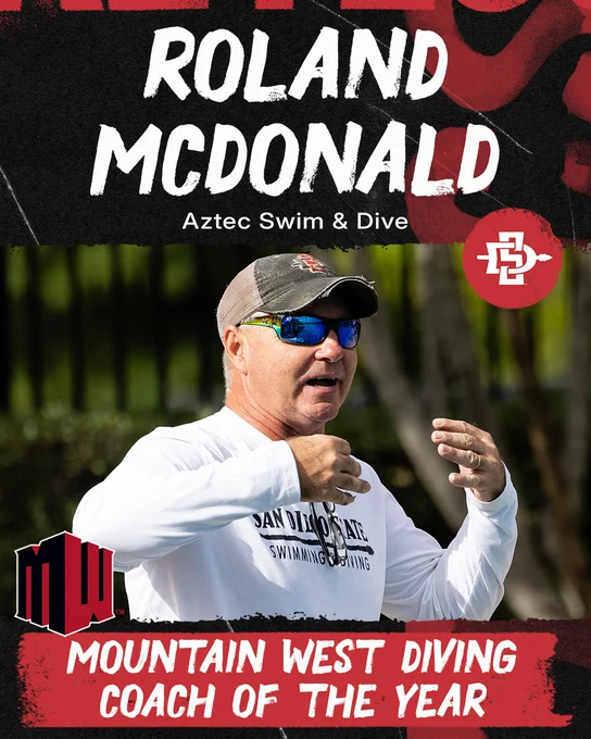Aztec Swim & Dive - MW Diving Coach of the Year Graphic - Roland McDonald - 04.02.26