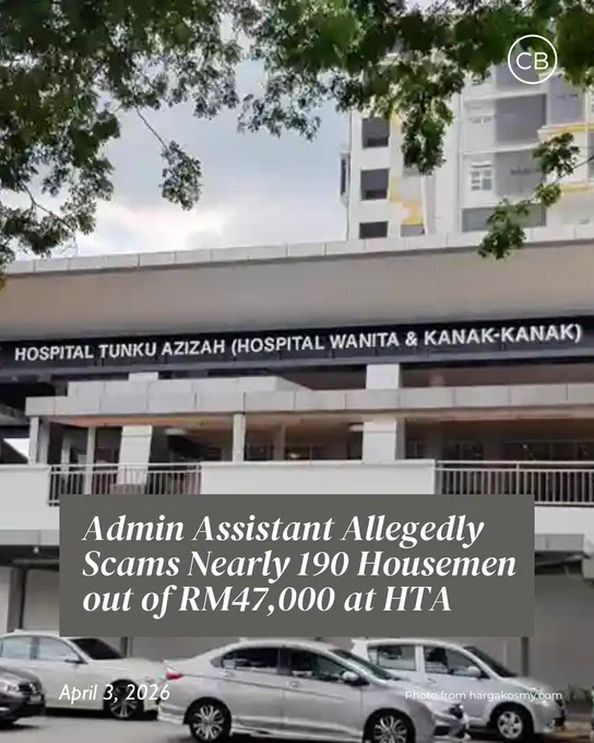 Admin Assistant Allegedly Scams Nearly 190 Housemen out of RM47,000 at HTA

April 3, 2026

CodeBlue