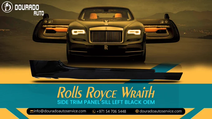 Royce Wraith OEM Right Side Trim Panel Sill in bold black