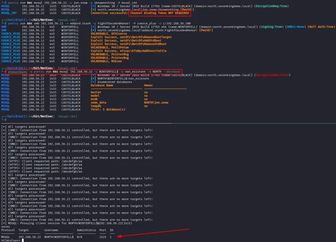 Relaying to MSSQL when Channel Binding Tokens (CBT) are not required, which you can check with the new NetExec module "mssql_cbt".
