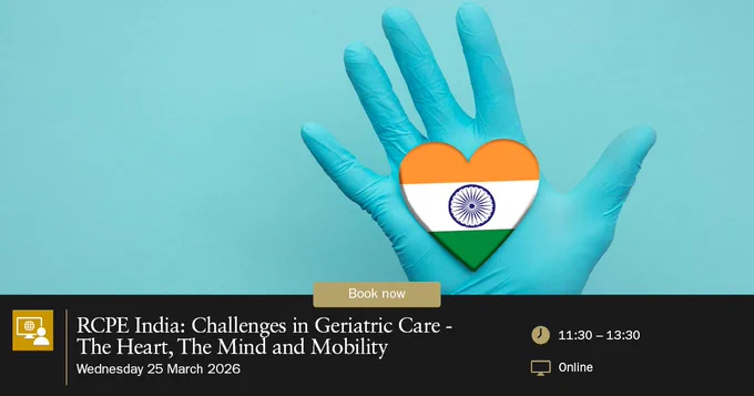 Event graphic with medical glove and India flag