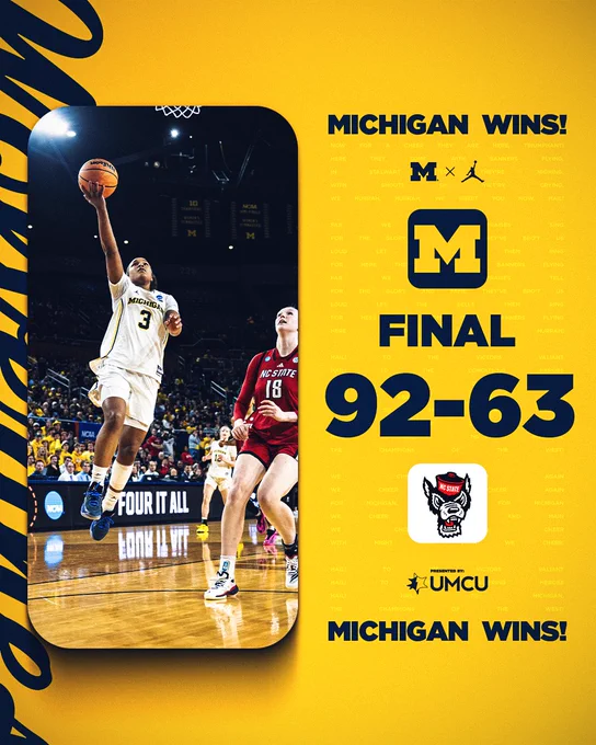 Final
Michigan 92, NC State 63