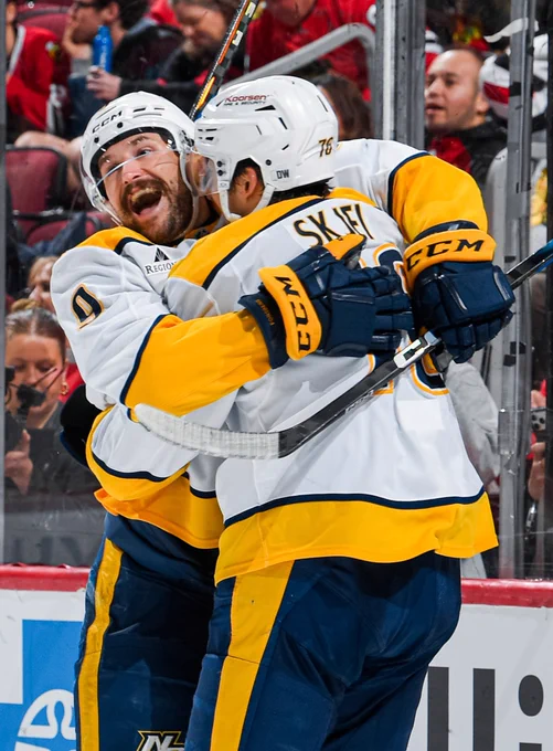 Photo of Forsberg and Skjei celebrating