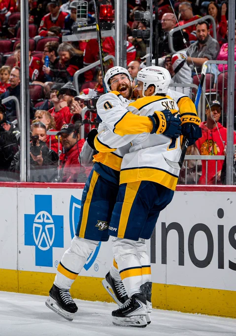 Photo of Forsberg and Skjei celebrating