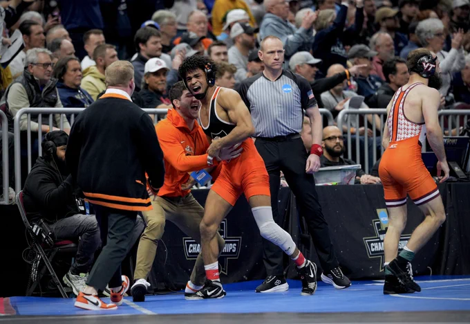 McGowan celebrates becoming an All-American.