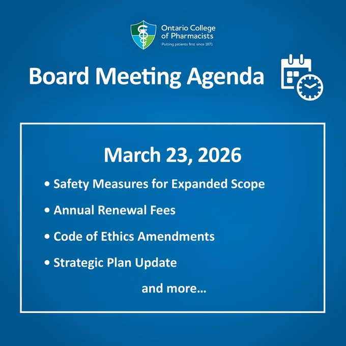 The March 23, 2026 Board Meeting Agenda items include safety measures for expanded scope, annual renewal fees, Code of Ethics amendments, strategic plan update and more. 