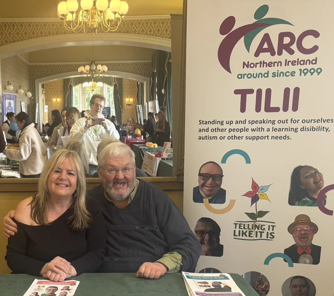 Lou and Joe at there stall with pop up stand of ARC NI TILII