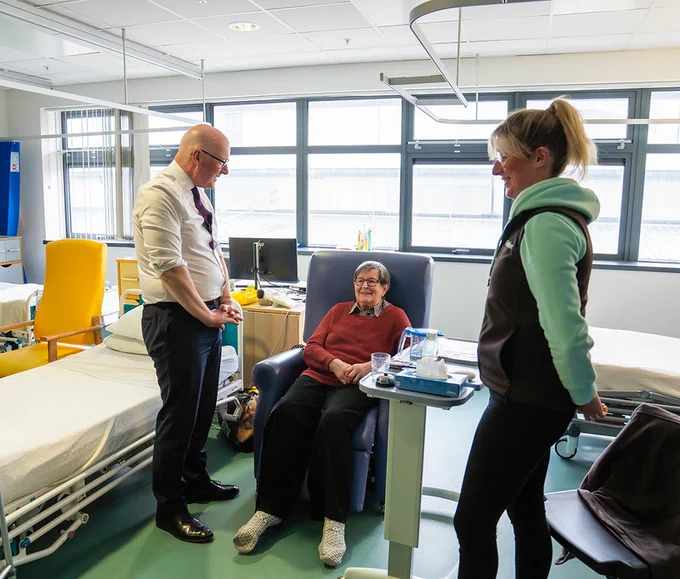First Minister John Swinney visited Aberdeen Royal Infirmary.