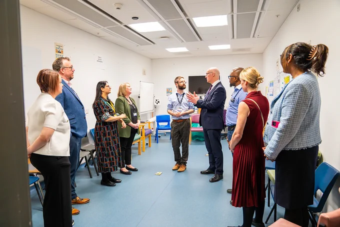 First Minister John Swinney visited Aberdeen Royal Infirmary.