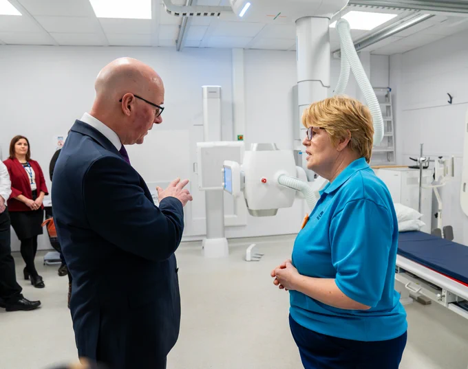 First Minister John Swinney visited Aberdeen Royal Infirmary.