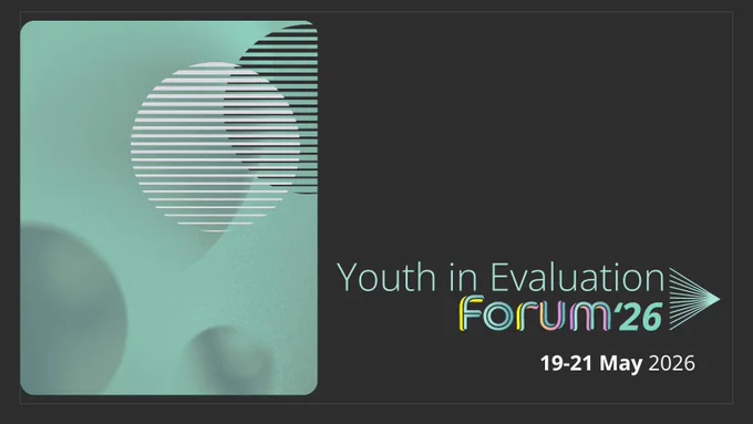 The text reads, "Youth in Evaluation Forum'26. 19-21 May 2026." 