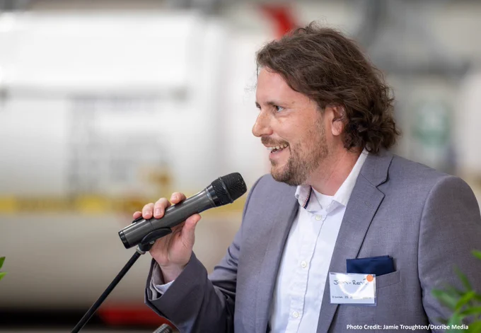 Jean-René Gagnon, PyroGenesis’ Lead Process Engineer, speaks at the opening of New Zealand’s National Refrigerant Destruction Facility. 