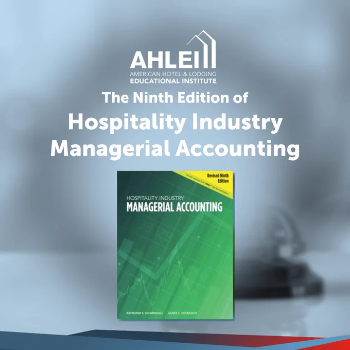 Cover of the book titled "Hospitality Industry Managerial Accounting, Ninth Edition," with a logo of the American Hotel & Lodging Educational Institute at the top.