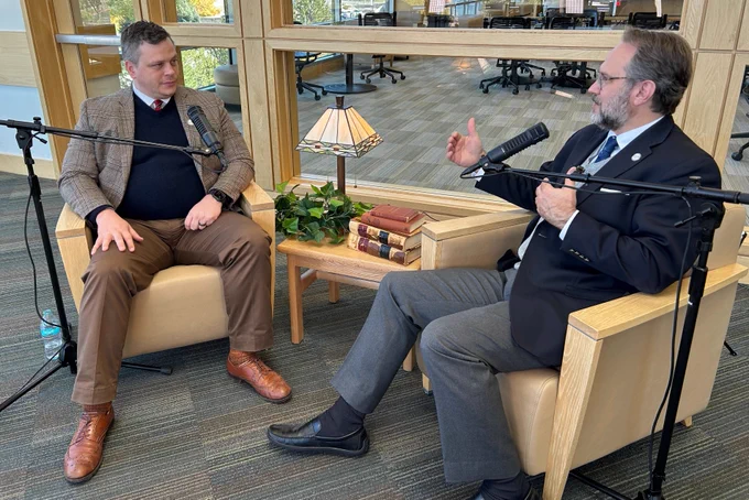 James Patterson and Matthew Brogdon on Season 3, Episode 16, of this Constitution podcast, dropped March 23, 2026.