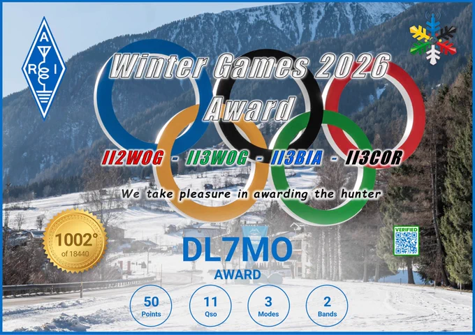 Winter Games 2026 Award for DL7MO