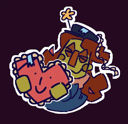 Simple drawing of Pabit holding a handmade valentine.