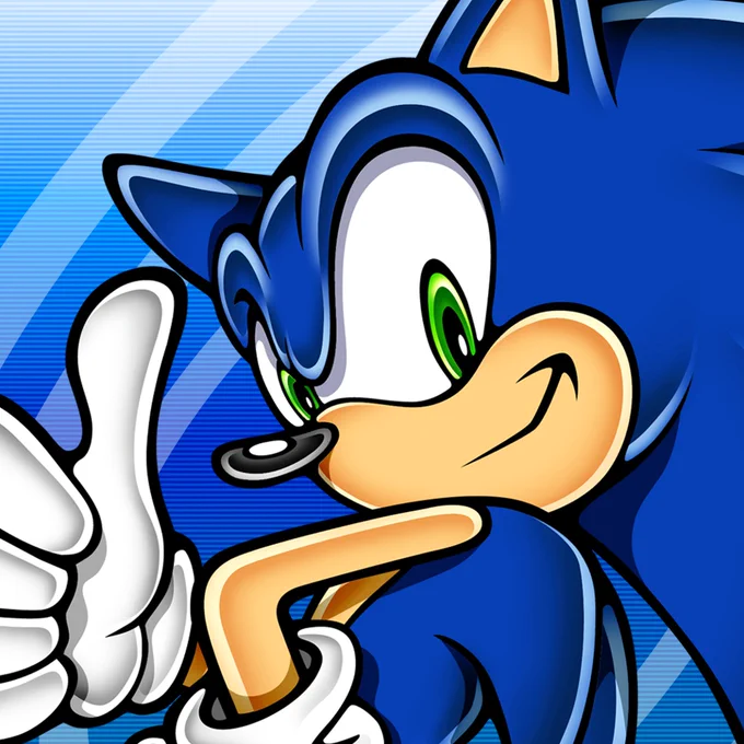 Sonic gives a thumbs up to you, the viewer, gazing upon his might from Sonic Advance. Keep it up!