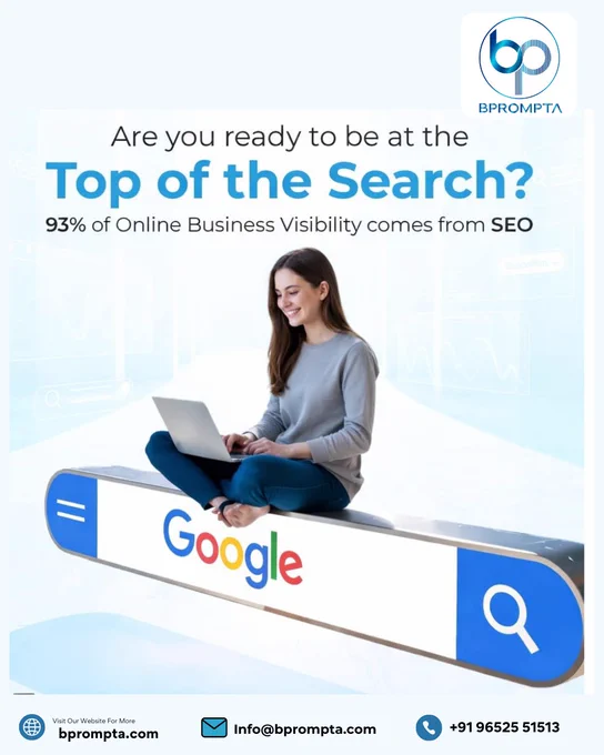 Get to the Top of Google Search & Grow Your Business 🚀
Ready to dominate search results? With powerful SEO strategies, we help your business rank higher, attract quality traffic, and increase conversions. Don’t just exist online—be seen first. Let Bprompta take your brand to the top of Google and drive real growth!

#SEO #DigitalMarketing #GoogleRanking #SearchEngineOptimization #GrowYourBusiness #OnlineMarketing #SEOServices #TopOnGoogle #BusinessGrowth #LeadGeneration #MarketingStrategy #Bprompta #WebsiteTraffic #GoogleSEO #EntrepreneurLife #StartupGrowth #BrandVisibility #ContentMarketing #SocialMediaMarketing #IndiaBusiness