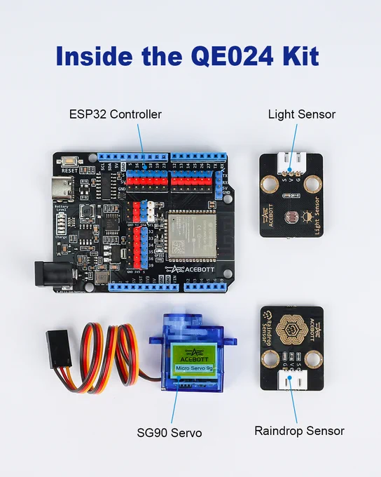 Close-up of the ESP32 controller.