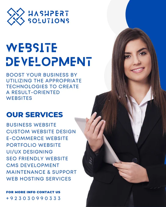 🌐 Turn Clicks into Clients with a Powerful Website

At Hashpert Solutions, we design effective and visually appealing websites that don’t just look good, they drive real business growth.

From increasing your online exposure to converting visitors into paying customers, our custom web solutions are built to deliver results.

📂 See our work:
🔗 Hashpertsolutions.com/portfolios
🔗 Behance.net/hashpertsolutions 

📞 Let’s build your digital success:
🌐 Web: Hashpertsolutions.com
✉️ Email: Info@hashpertsolutions.com
📱 WhatsApp:  92 303 0990333