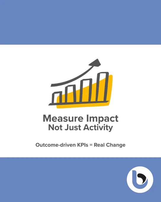 Illustration of a rising bar chart with an arrow, emphasizing measuring impact over activity for real change.