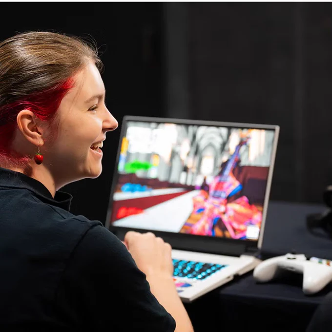 UCF FIEA student working on video game