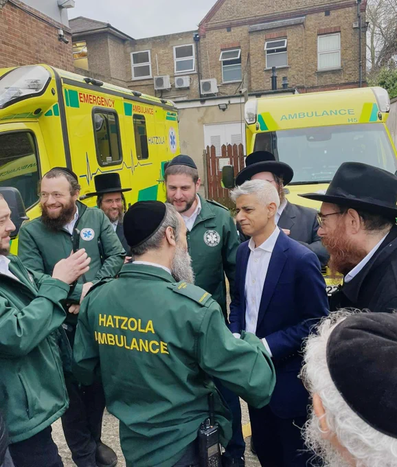 Mayor Sadiq Khan meets with members from the Hatzola Ambulance Service