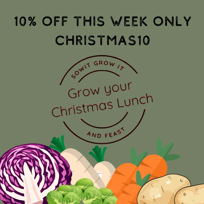 10% off this week only CHRISTMAS10
sowitgrowitandfeast.co.uk
Grow your own christmas lunch.
drawings of vegetables