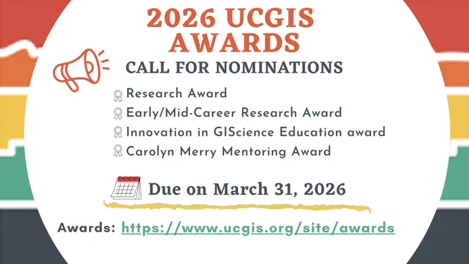 2026 UCGIS Awards nomination deadline stays the same, which is March 31, 2026.