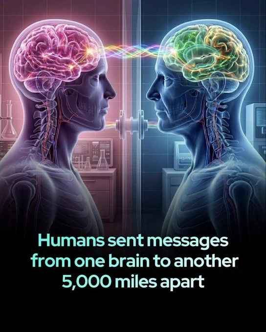 ⚡ “UNIVERSITY OF WASHINGTON SCIENTISTS SENT A MESSAGE FROM ONE HUMAN BRAIN TO ANOTHER—ACROSS THE PLANET”
No phone. No voice. No screen.
Just… a thought.
In a quiet experiment, scientists from University of Washington did something that sounds impossible. A person focused on a simple action—just a thought. That signal was captured, sent through the internet across thousands of miles… and triggered movement in another person’s body.
Yes—one brain made another brain act.
Using Transcranial Magnetic Stimulation, the receiving brain was activated without a single word being spoken. No typing. No sound. Just a silent command traveling across the world.
It wasn’t mind-reading. It wasn’t full control.
Just a tiny signal…
But it worked.
And that’s the part that’s hard to ignore.
If this is possible today—
what happens tomorrow?
Source 
University of Washington. (2014). Direct brain-to-brain communication in humans: A pilot study using EEG and TMS.