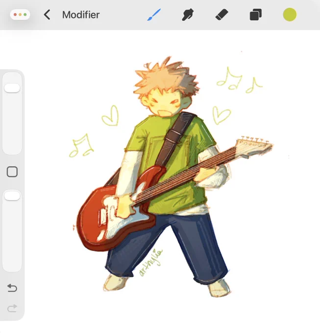 fanart of yuji itadori playing the guitar
