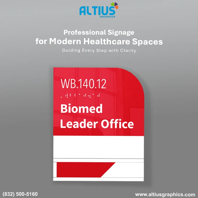 Healthcare Office Signage with Braille for ADA-Compliant Wayfinding