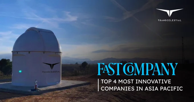 Transcelestial is recogonized as the top 4 most innovative companies in asia pacific 2026 by fast company 