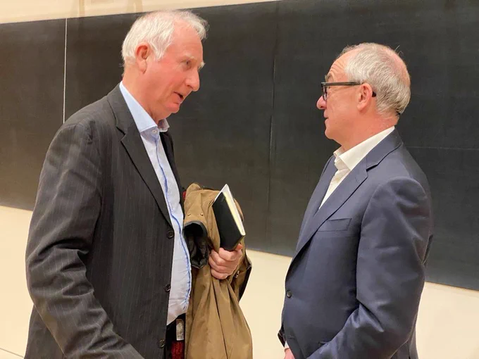 Daniel Zeichner and Mark Thomson in discussion