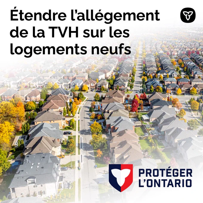Photo de Vellore Village et du Kortright Centre for Conservation sur Pine Village Dr., Woodbridge, Vaughan, Canada.

Texte:
Étendre l’allégement de la TVH sur les logements neufs
