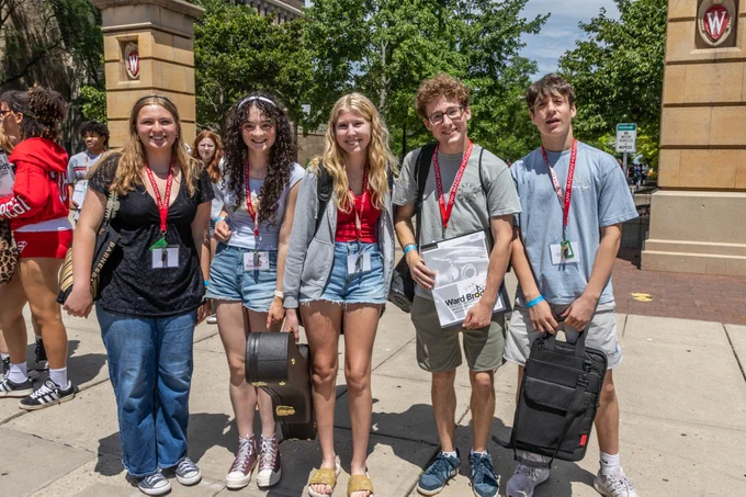 Students participating in a Badger Precollege music program on campus at the University of Wisconsin-Madison.