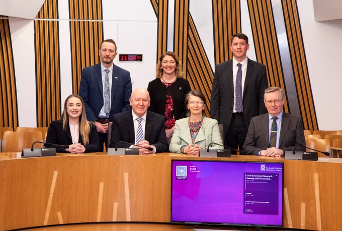 A group photo of Committee members taken in the Scottish Parliament.